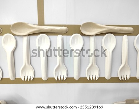 Similar – Image, Stock Photo Eco fork made of wood instead of plastic for party, events and food to go