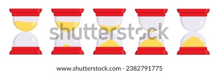 A set of hourglasses that symbolize waiting or loading. Vector sandglass. Vector illustration.