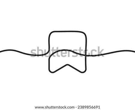 A single-line drawing of a bookmark. Continuous line bookmark icon. One line icon.