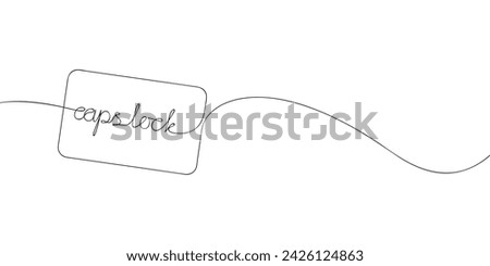 A single line drawing of a caps lock key. Continuous line caps lock button icon. One line icon. Vector illustration