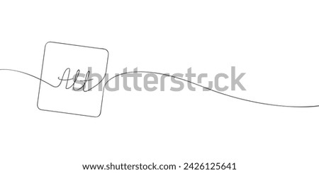 A single line drawing of an alt key. Continuous line alt button icon. One line icon. Vector illustration