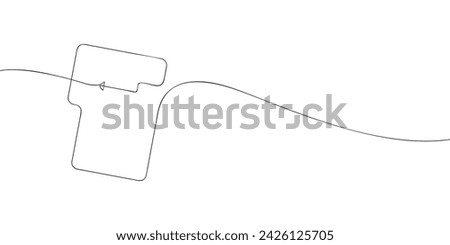 A single line drawing of an enter key. Continuous line enter button icon. One line icon. Vector illustration