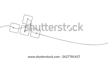 A single line drawing of a arrows key. Continuous line arrows button icon. One line icon. Vector illustration