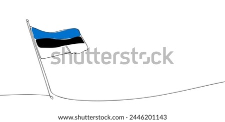 A single line drawing of a Estonian flag. Continuous line Estonia icon. One line icon. Vector illustration