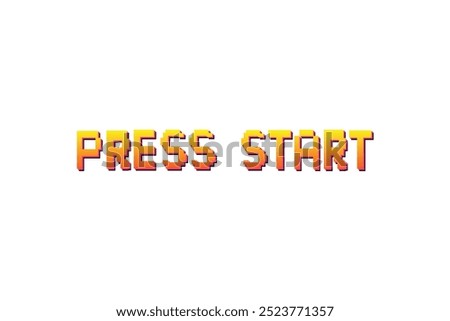 Press start. Pixel art background.8 bit game. retro game. for game assets in vector illustrations on white background.