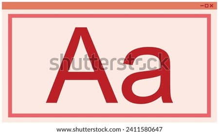 Aa uppercase letters in square frame. Letter icon, text icon symbol. trend design element. Element design UI for computer, technology icon symbol