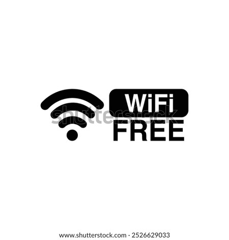 Free wifi icon. Wireless symbol. Free wifi illustration isolated on white background. Free wifi symbol illustration element design for use in banners, flyers and other design needs