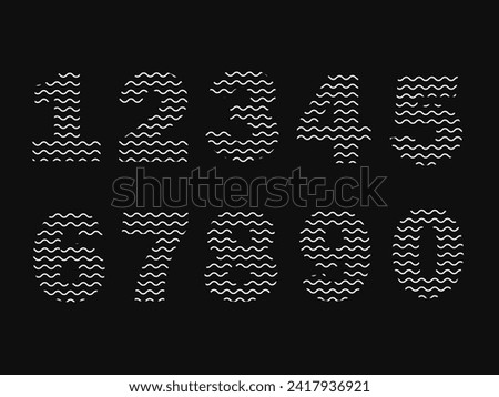 A vector design of abstract numbers with white colors, suitable for use in clocks, minutes, dates, as well as business needs, and others.