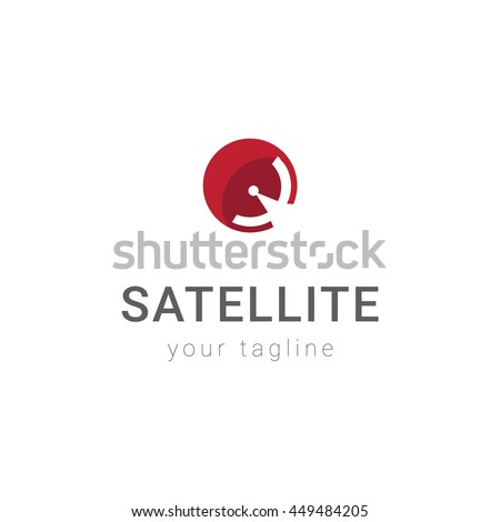 Modern satellite communication information logo template
