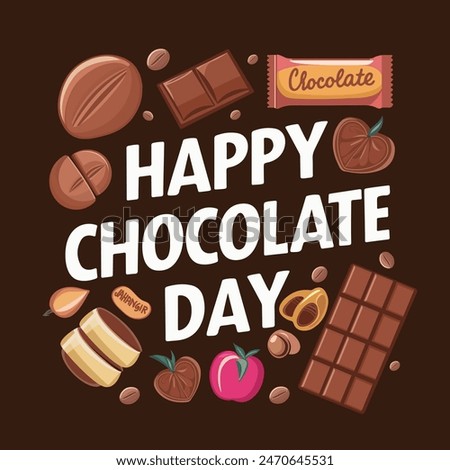 chocolate day t shirt design with colorful shape on a nice background