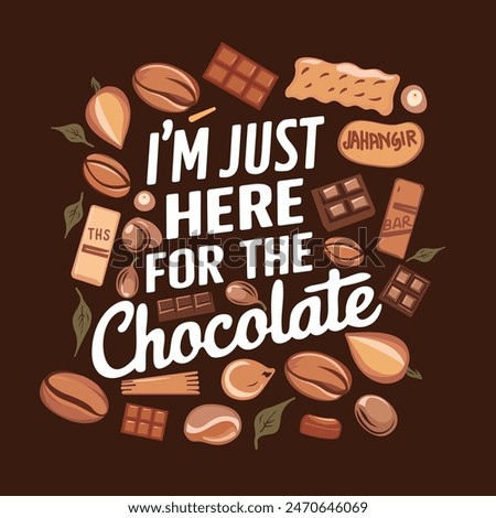 happy chocolate day vector graphics design with calligraphic