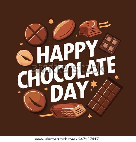 happy chocolate day with ice cream vector design