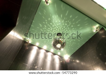 mirror ball on the ceiling