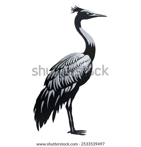 Common crane bird Icon on White Background