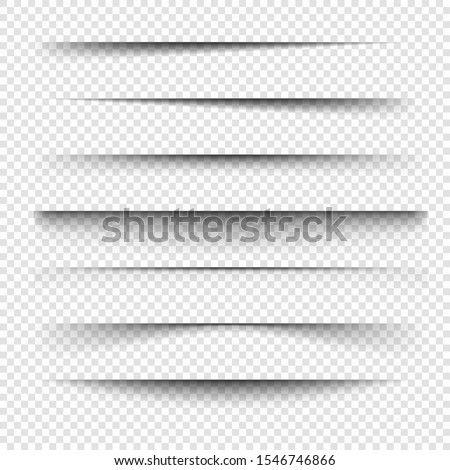 Vector shadows are set. Page dividers. Realistic isolated shadow. Foto stock © 