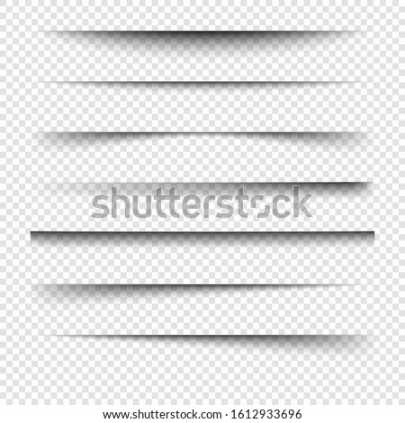 
Realistic transparent shadow. Set of page separation vectors. Transparent shadow. Page separator.
