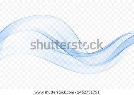 Blue transparent smoky wave flow,abstract wave background,design element.