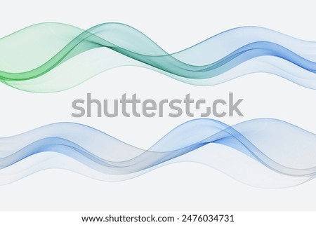 Blue and green smoky wave,abstract wave flow