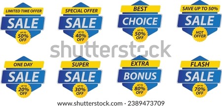 A comprehensive Special Offer Sticker Icon Collection in vector art, presenting diverse discount symbols for versatile marketing and sales designs.