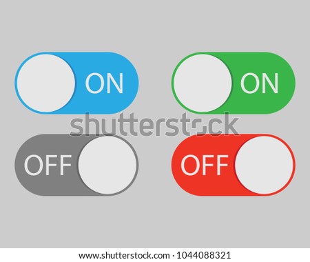 On and Off switch toggle isolated onbackground. Vector illustration. Eps 10.