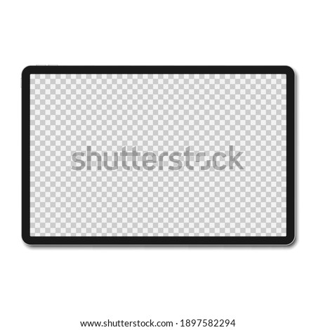 Tablet pc computer with blank screen isolated on white background. Vector illustration. EPS10