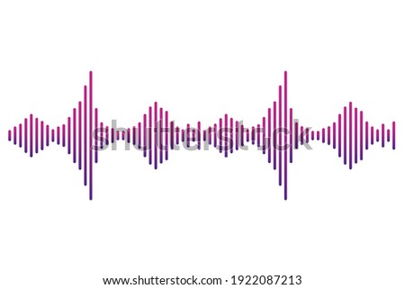 Frequency audio waveform, music wave HUD interface elements, voice graph signal. Vector illustration. Eps 10.