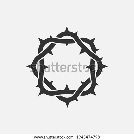 Crown of thorns icon. God friday. Vector illustration. Eps 10.