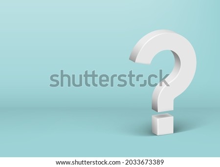 Question mark on green background with shadow.  Vector illustration. Eps 10.