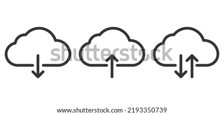 Upload download cloud arrow icon symbol. Vector illustration. Eps 10.