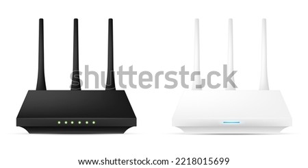 Wifi Router. Wireless ethernet modem router. Vector illustration. Eps 10.