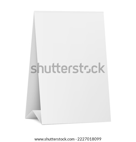 Blank white paper table card. Vector illustration. Eps 10.