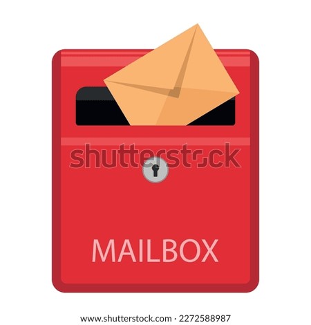 Mail box with letter icon. mailbox envelope correspondence postal mail. Vector illustration. Eps 10.