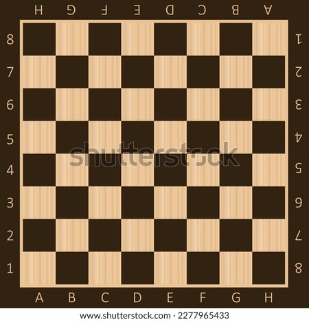 Chess boards on wooden background. checkers or draughts, game with pieces in dark and light brown. Vector illustration. Eps 10.