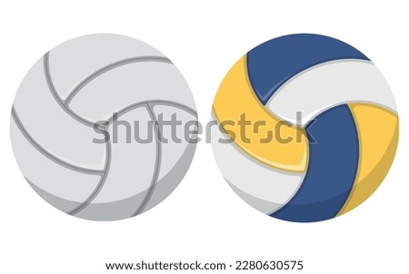 Volleyball Balls flat icons set. Vector illustration. Eps 10.