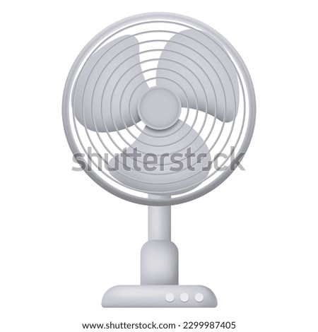 Portable modern electric fan isolated on white background. Vector illustration. Eps 10.