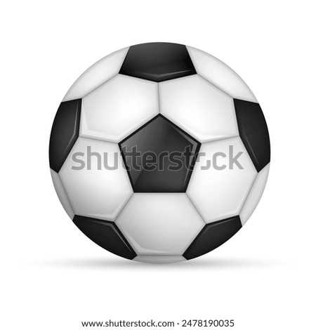 leather soccer ball. Soccer balls or football ball.  Vector illustration. Eps 10.