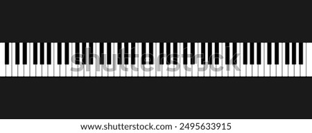 A vast collection of white and black keys on a piano keyboard suitable for musicthemed designs