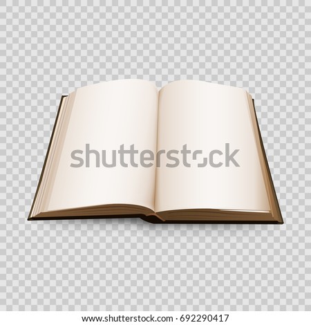 Open Book 3d isolated on transparent background. Vector illustration. Eps 10.