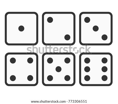 Set of Dice icon. Six dice vector illustration. Eps 10