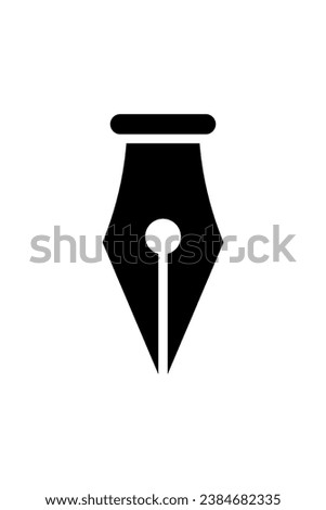 Fountain pen vector icon on white background.