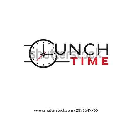 Lunch time wordmark logo design.