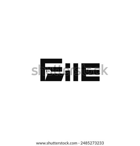 File text, negative space. Wordmark logo design.