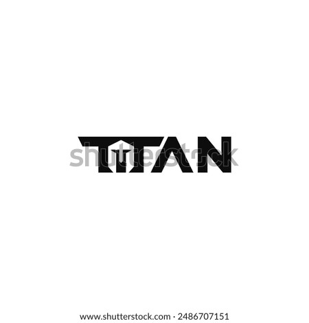 Titan word mark, negative space. Logo design.