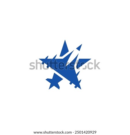 Star combination with a fighter logo design.