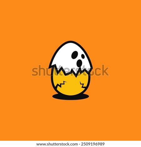 Ghost egg creative logo design.