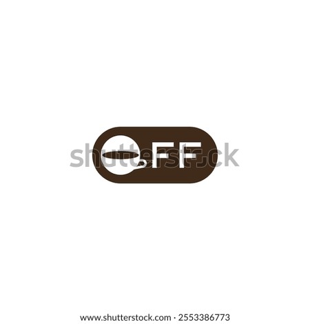 Coffee off button logo design.