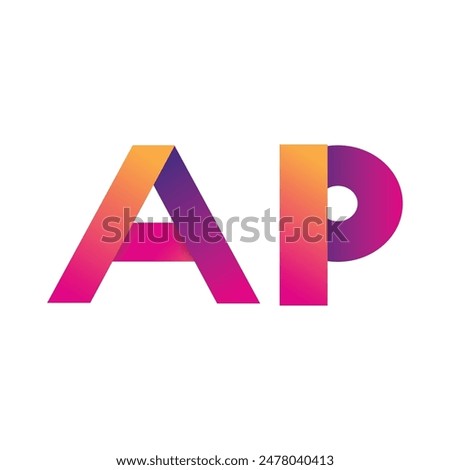 Initial Letter AP Logo Lowercase, magenta and orange, Modern and Simple Logo Design