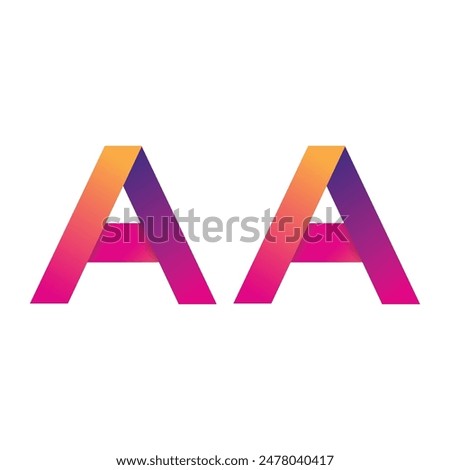 Initial Letter AA Logo Lowercase, magenta and orange, Modern and Simple Logo Design