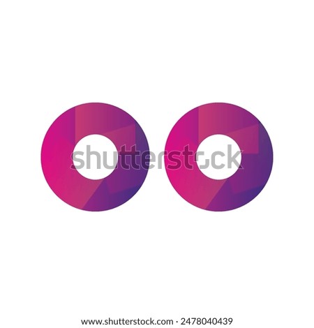 Initial Letter OO Logo Lowercase, magenta and orange, Modern and Simple Logo Design
