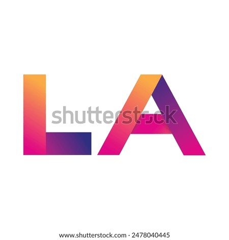 Initial Letter LA Logo Lowercase, magenta and orange, Modern and Simple Logo Design